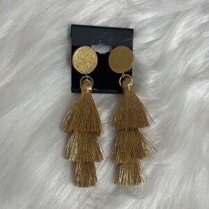 J. Crew Elegant Gold Layered Tassel Earrings